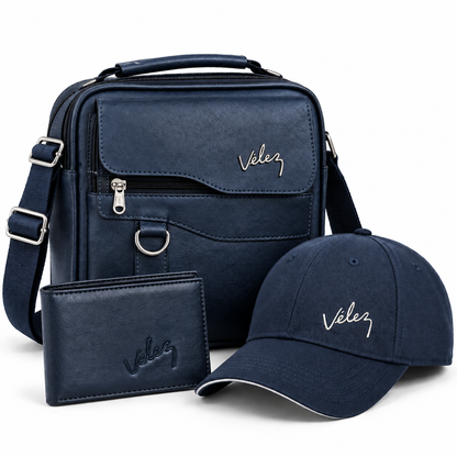 Trío Vélez Hombre™ – Carriel + Billetera + Gorra